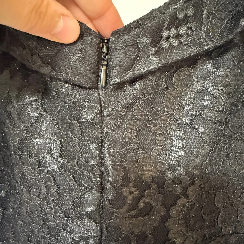 VTG Y2K Whimsigoth‎ Maxi Dress 6 Fully Lace Black Dark Fairy Grunge Hoco Prom - Picture 5 of 13